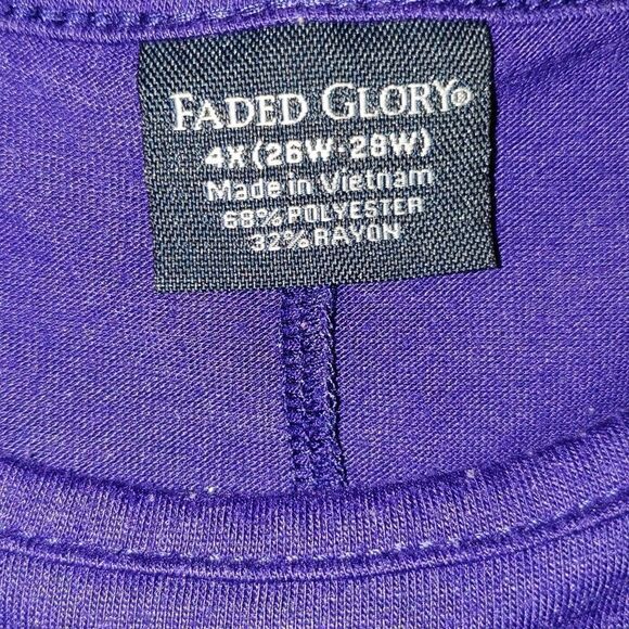 Faded Glory Purple Plus Size Top - Picture 5 of 7